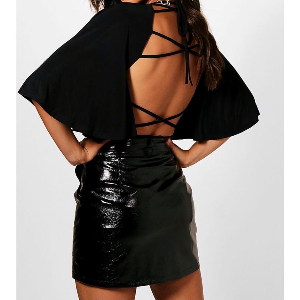 Boohoo white strappy back bodysuit